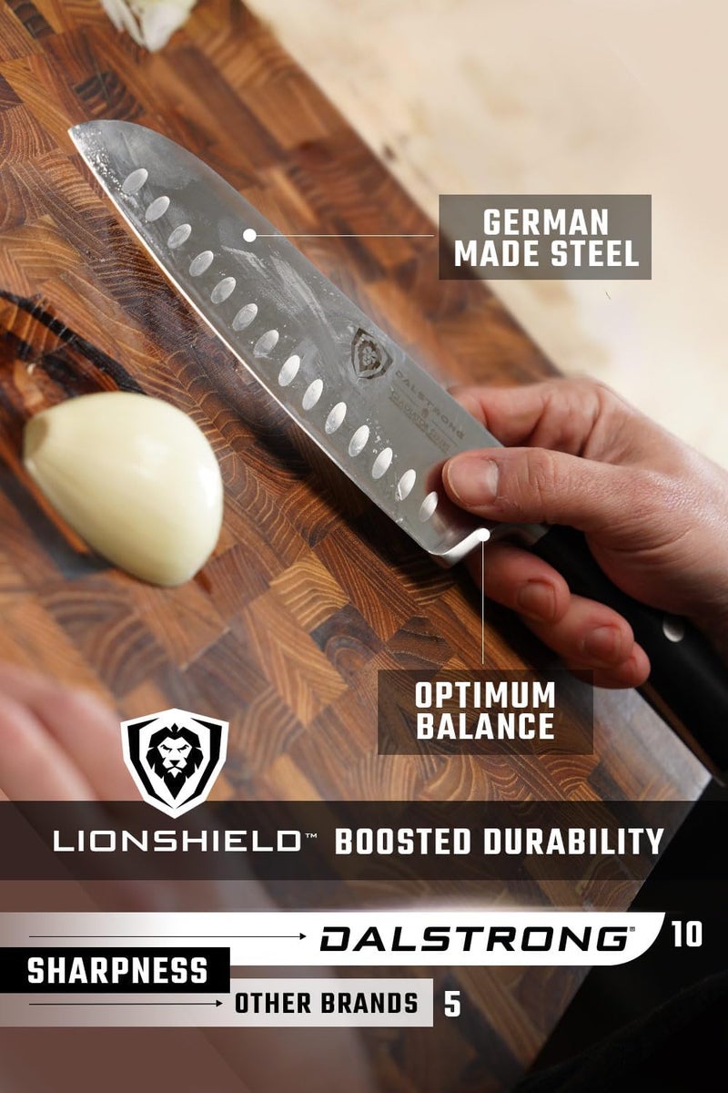 Dalstrong Santoku Knife - 7 inch - Gladiator Series ELITE - High Carbon German Steel - Sheath Included - Razor Sharp Kitchen Knife - Asian Vegetable Knife - NSF Certified - Image 5